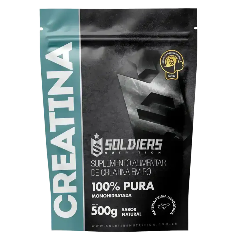 Creatina Monohidratada 500g - 100% Pura Importada - Soldiers Nutrition